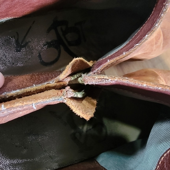 OTBT Folkloric Oiled Suede Fringe Bootie Western ankle boots Boho Size 8 - Picture 14 of 17